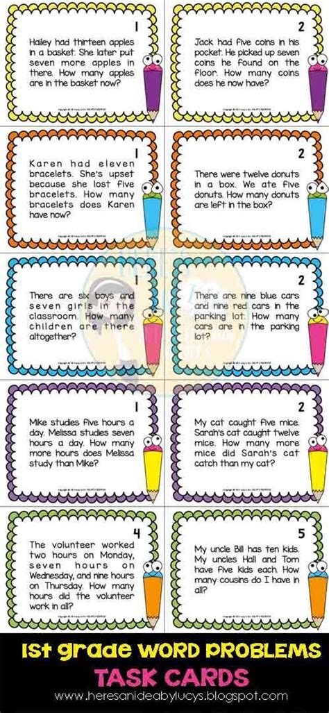 Pirates at sea math game. 1st Grade Math Word Problems 63 Task Cards- COMMON CORE ...