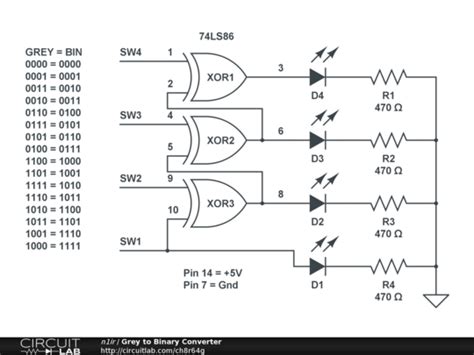 Grey To Binary Converter Circuitlab