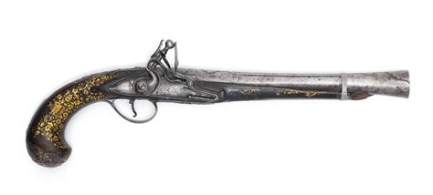 bonhams a safavid lacquered flintlock blunderbuss pistol in the english style persia 18th century