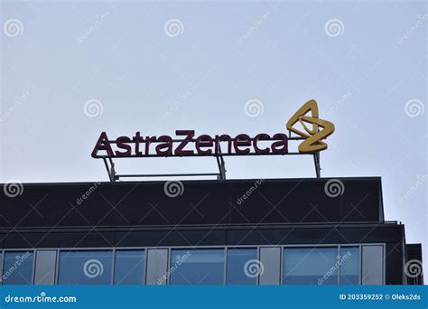 Astrazeneca Sign Logo Symbol On The Facade Editorial Photography