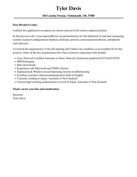 Remote Work Letter Template
