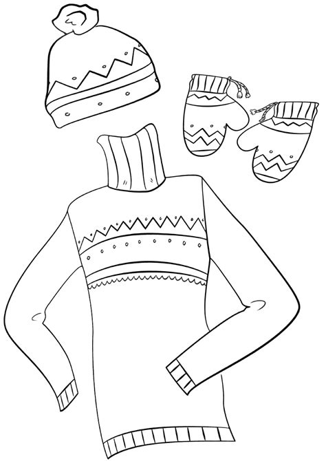 Winter clothes coloring pages | Coloring pages to download and print
