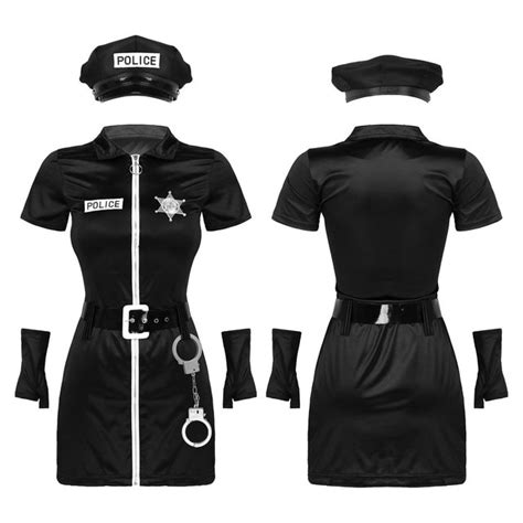 Sexy Female Police Officer Uniform Halloween Policewoman Costume Women