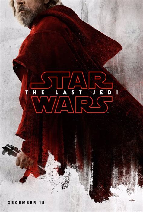 Mark Hamill As Luke Skywalker Star Wars The Last Jedi Movie Posters