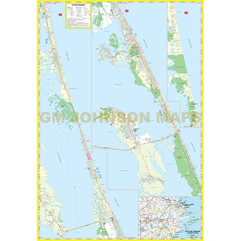 Outer Banks North Carolina Street Map Gm Johnson Maps