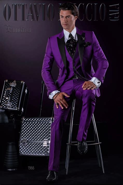 Latest Coat Pant Designs Purple Italian Men Suit Slim Fit 3 Piece