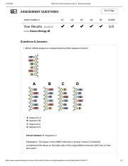 The genetic code word of three bases on mrna that specify one. RNA and Protein Synthesis Gizmo _ ExploreLearning.pdf ...