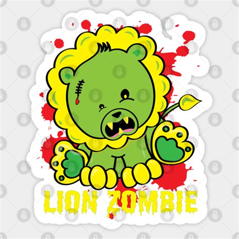 Lion Zombie Lion Sticker Teepublic