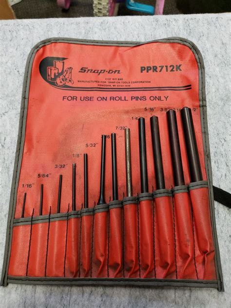 Snap On Tools Roll Pin Punch Set Ppr712k Complete For Sale In