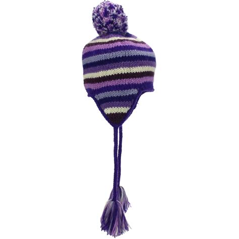 Wool Knit Earflap Bobble Hat Loudelephant Knitted Cap Warm Bean Winter