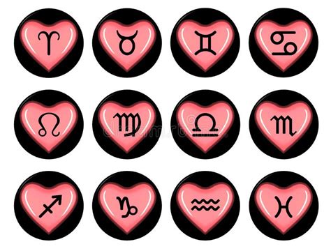 Zodiac Signs Heart Stock Illustration Illustration Of Information