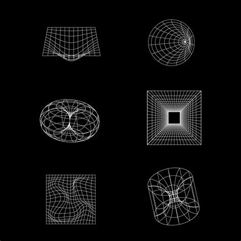 Wireframe Shapes Geometric And Textures Elements On Behance