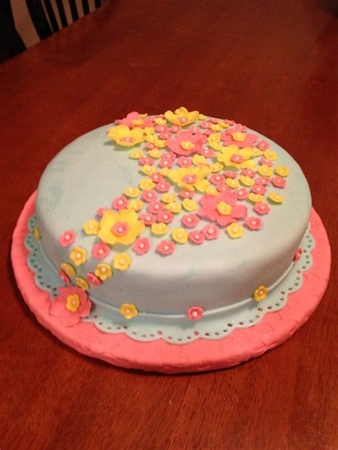 Spring Flower Fondant Cake Cake Desserts Fondant Cake