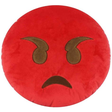Emoji Red Angry Anger Face Pillow Stuffed Cushion Plush Toy Comfy Touch