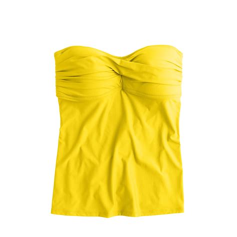 j crew twist front swing tankini top in yellow crisp yellow lyst