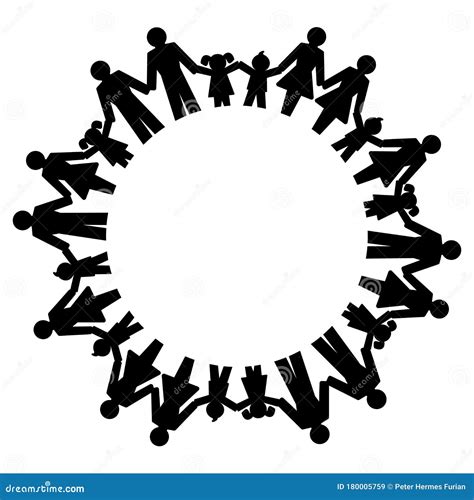 Circle Of Hands Teamwork Holding Together Vector Illustration
