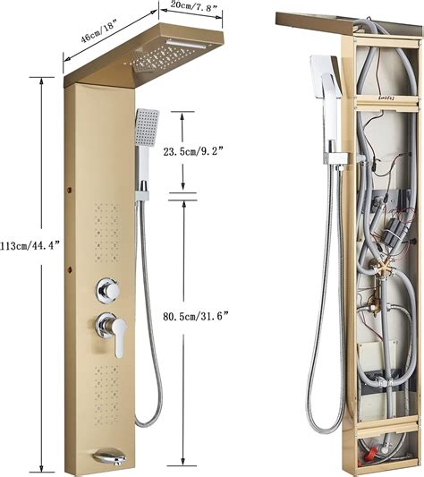 Buy AlenArt Shower Panel Tower System Stainless Steel 5 Function Faucet