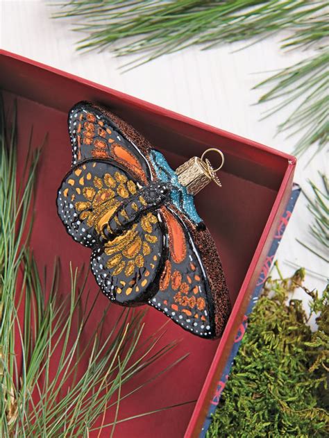 Monarch Butterfly Glass Christmas Ornament Gardeners Supply