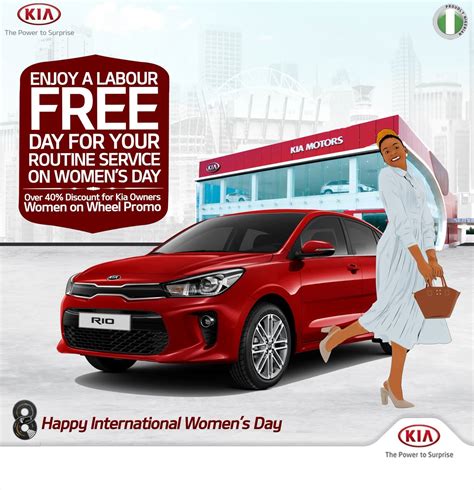 Kia Women On Wheel Promo Enjoy A Labour Free Day For Your Routine Service
