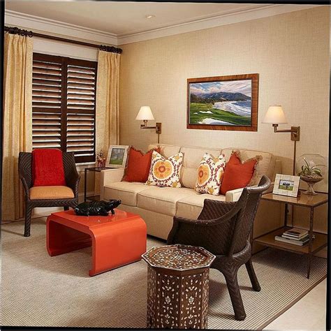 Awasome Brown And Orange Living Room Design Ideas
