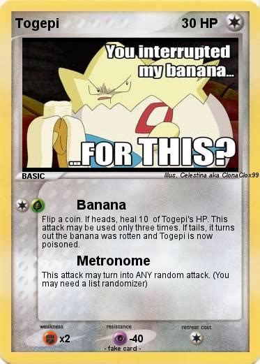 Vor veröffentlichung der sechsten spielgeneration besaß es den typ normal. Pokémon Togepi 223 223 - Banana - My Pokemon Card