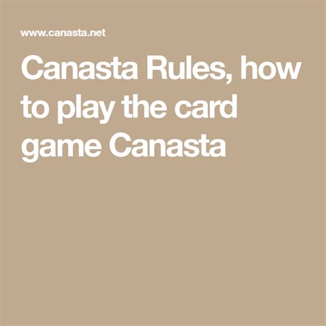 Printable Canasta Rules