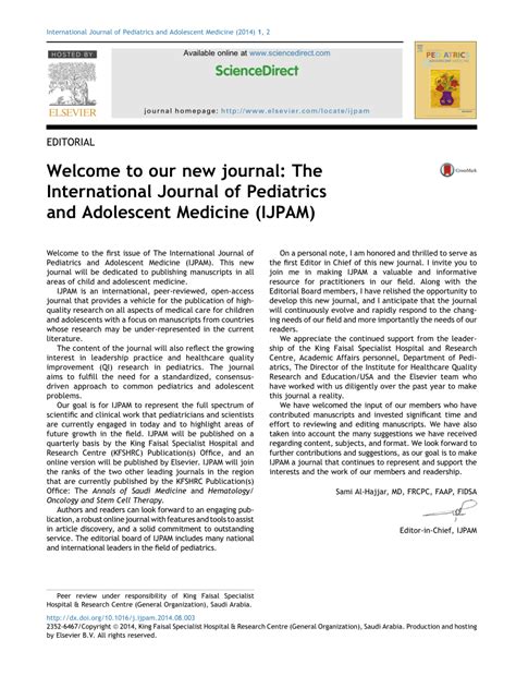 Pdf Welcome To Our New Journal The International Journal Of