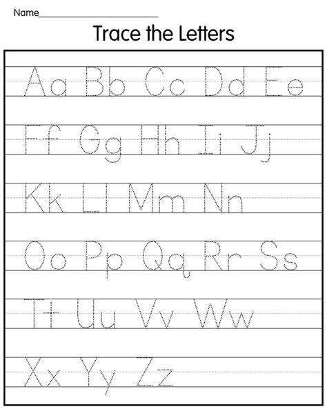 Trace The Letters Worksheet For Children To Practice Their Handwriting