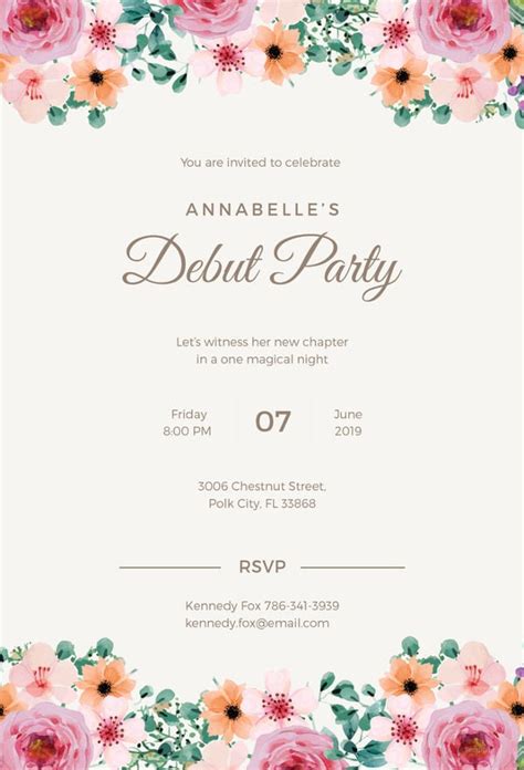 Debut Invitation Template 28 Free Word Pdf Psd Format Download