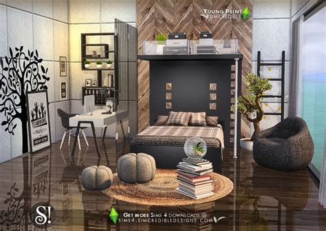 Lana Cc Finds Young Print Bedroom By Simcredible Sims 4 Bedroom