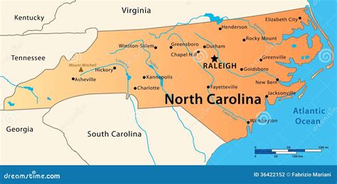 North Carolina Map Stock Vector Illustration Of Charting 36422152