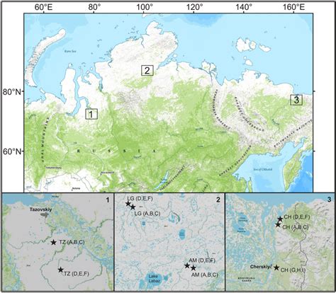 Sampling Locations In Western Siberia 1 Central Siberia 2 And The