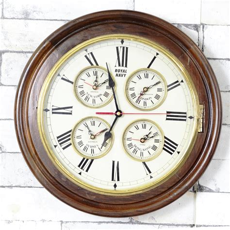 Time format ▾ time format. Vintage Royal Navy World Wall Clock - Antikcart