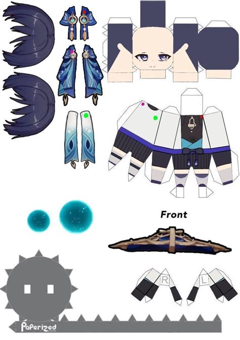 Genshin Impact Wanderer Scaramouche Papercraft Template Anime Paper Paper Doll Template