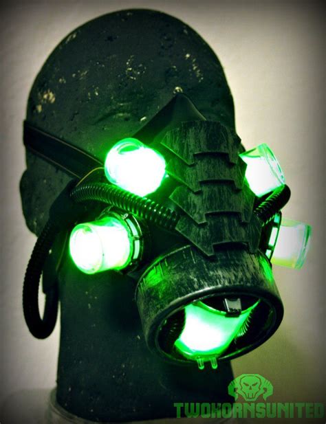 The Neuromancer Cyberpunk Led Dj Gas Mask By Twohornsunited On
