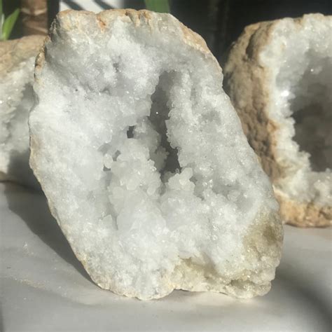 White Quartz And Clear Quartz Geode From Morocco Crystality