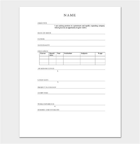 Resume format and cv format: Resume Template for Freshers - 18+ Samples in (Word, PDF ...