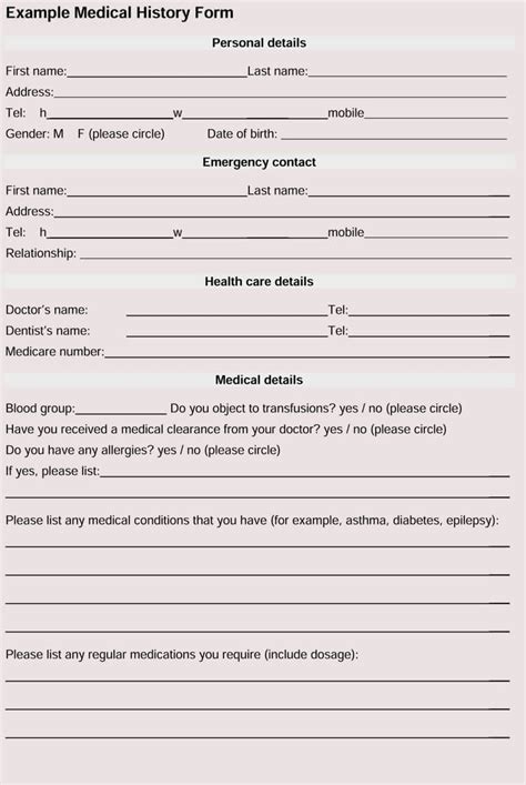Gsem Health History Form Fillable Printable Forms Free Online