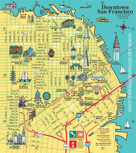 San Francisco Map Tourist Attractions Map Travel Holiday Vacations