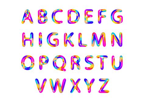 Letras Del Alfabeto De Varios Colores 1229123 Vector En Vecteezy
