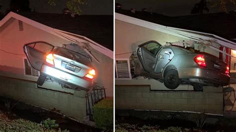Car Flies Into House After Careening Off Road Youtube