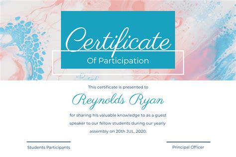 Water Colour Certificate Certificate Template