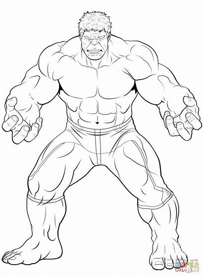 Coloring Avengers Printable Hulk