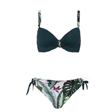 Andzhelika Green Print Bikini 2019 New Summer Sexy Push Up Bikini Set