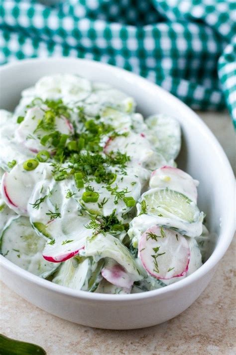 It's just boiled new potatoes tossed with a dressing of sour cream, vinegar, green onions, fresh dill, salt and pepper. No sour cream, no mayo and no vinegar salad with fresh ...