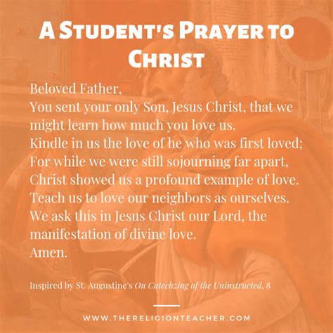 Saint Augustine Prayers For Catechists Teachers Students