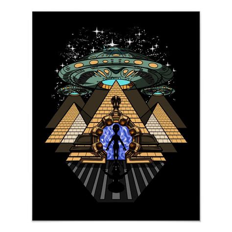 Egyptian Pyramids Alien Space Annunaki Conspiracy Poster Zazzle