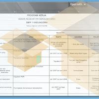 Contoh Bentuk Program Kerja dan Jadwal UKS Format Microsoft Excel