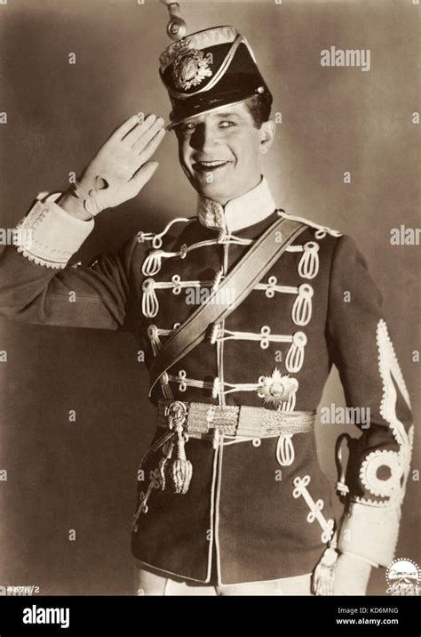 Maurice Chevalier Portrait Saluting In Uniform French Comedian