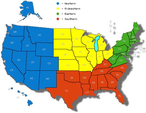 The Five Regions Of The United States